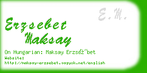 erzsebet maksay business card